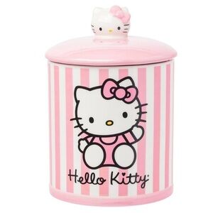 Hello Kitty Pink and White Striped Canister